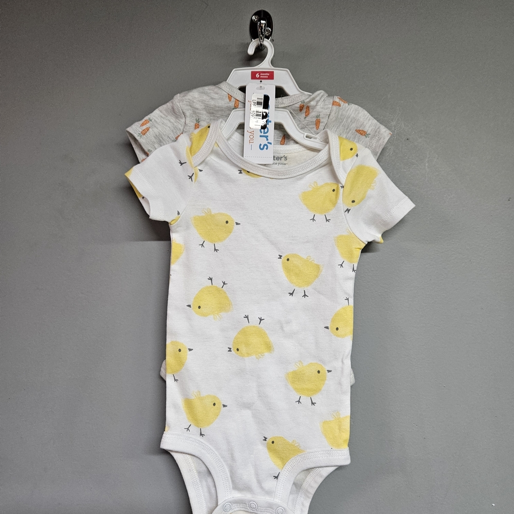 Carter's 6 Month Easter Bodysuit Set Gender Neutral Carrots Chicks